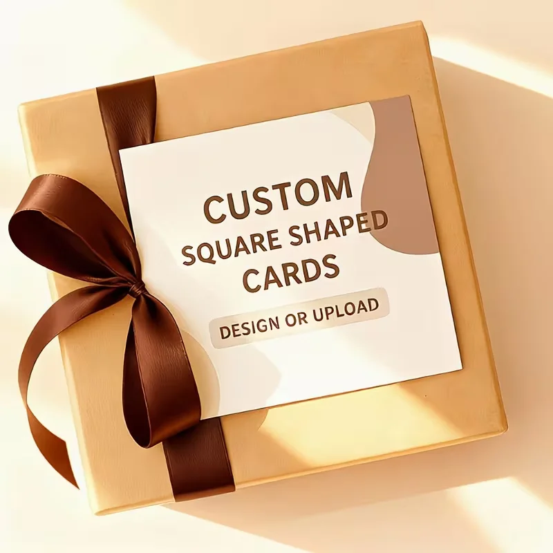 Custom Square Cards Premium Cardstock Matte Finish Waterproof Durability Gift Packaging Labels Personalized Business Cards Color