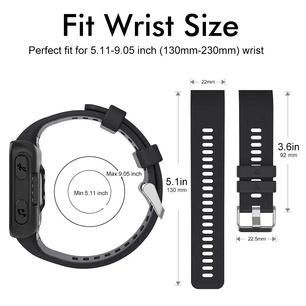 Watch Strap for Garmin Forerunner 35, Soft Silicone Replacement Bands for Garmin Forerunner 35 Bracelet