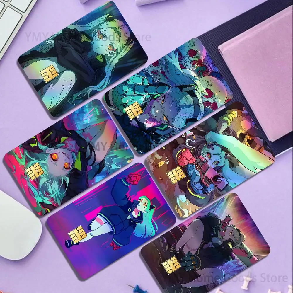 COOL Cartoon R-Rebecca Lucy Holographic Laser Shinny Film Skin Cover Sticker for Debit Credit Card Bank Card