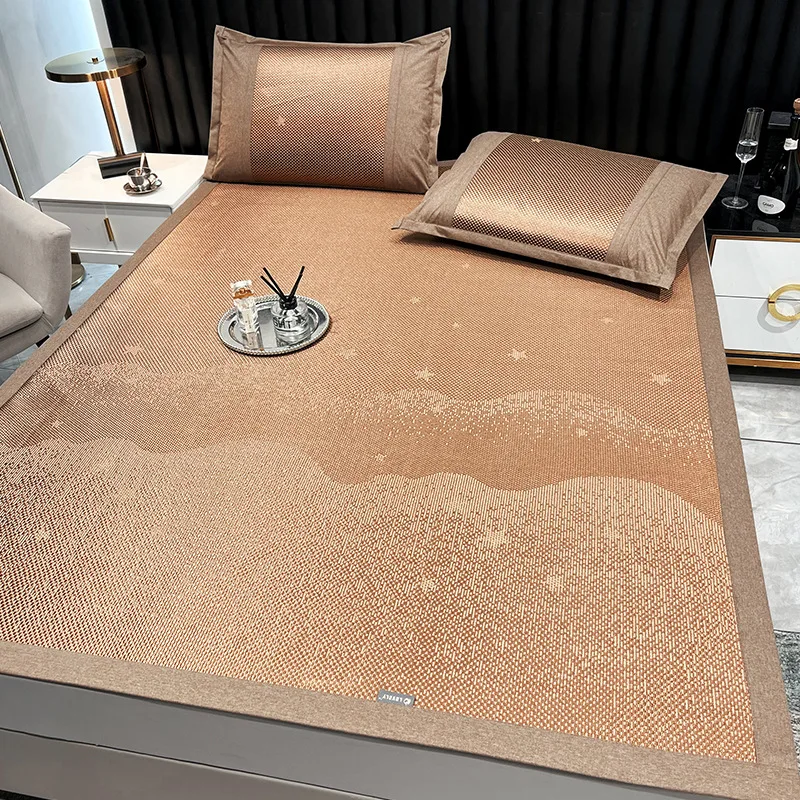 1.8m Bed Mat Kit Portable Foldable Breathable Mesh Bottom Household Ice Rattan Mat 1.5m Soft Mat Three Piece Set