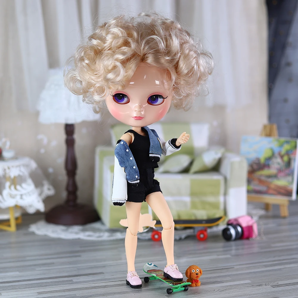 ICY DBS Blyth Doll Blonde Curly Hair Natural Skin 1/6 BJD Jecci Five Monster High