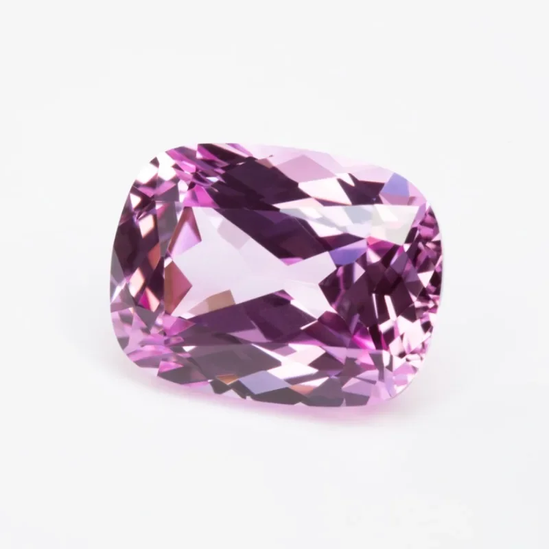 Lab Grown Sapphire Pink Color Rectangular Cushion Shape Cut VVS1 Charms DIY Jewelry Making Material Selectable AGL Certificate