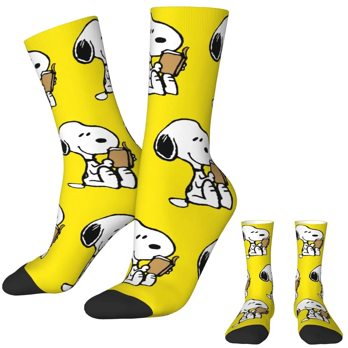 SNOOPY Reading Socks Casual Stockings Autumn Anti Skid Couple Socks Comfortable Printed Outdoor Sports Socks