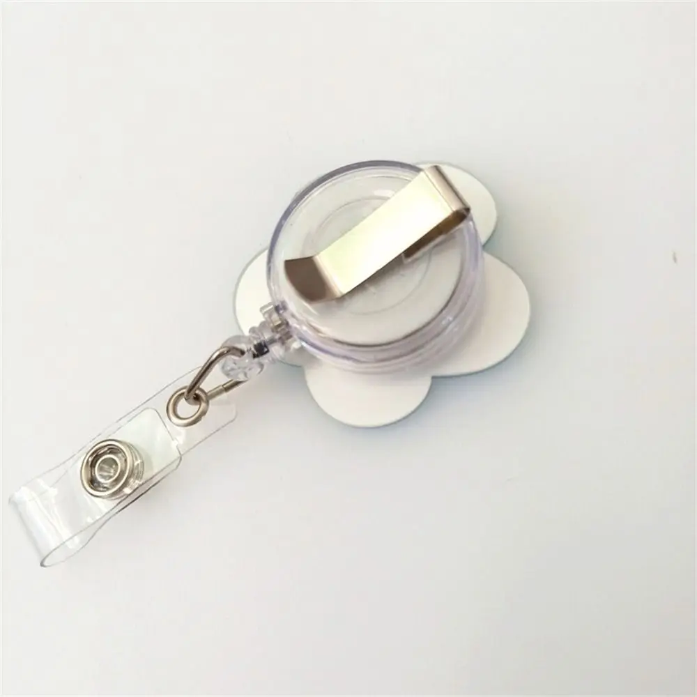 

Kawaii Flower Nurse Badge Reel Chest Card Name Tag Easy Pull Buckle Colorful Acrylic Retractable Badge Holder Hospital Use