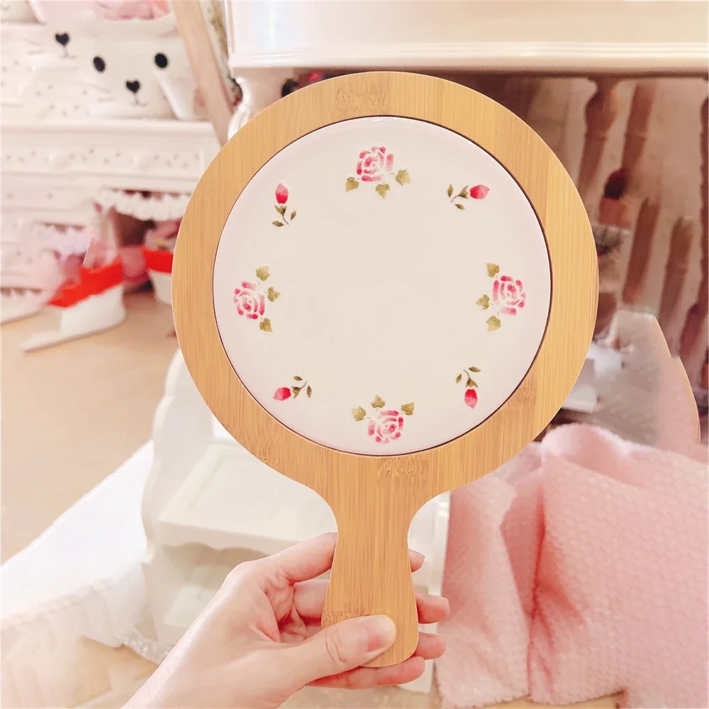 Rose Printed Place Mat Kitchen Pot Pot Mat Embossed High Temperature Resistant Porcelain Table Mat With Pearl String 19cm*27cm
