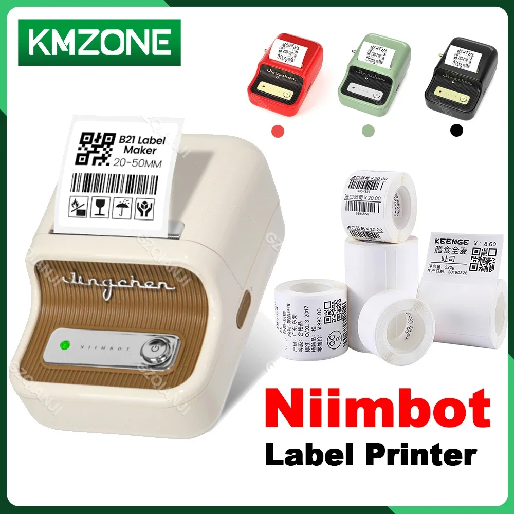 Niimbot เครื่องทำป้าย B21แบบพกพาไร้สายบลูทูธไร้สายเครื่องพิมพ์ความร้อนแบบมือถือผู้ผลิตเครื่องประดับสติกเกอร์ม้วนกระดาษกาแฟ