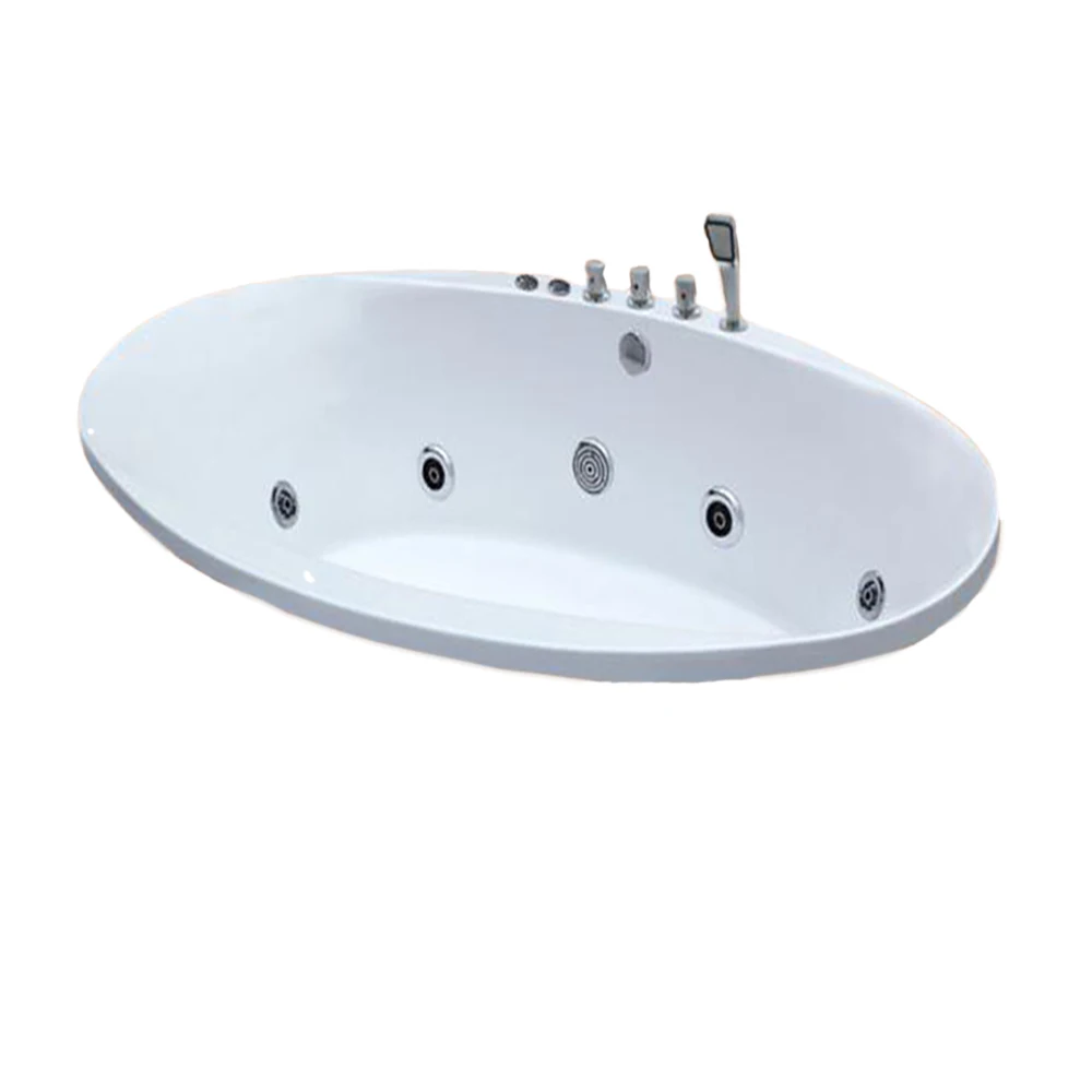 

2230mm Oval Drop-in Fiberglass Whirlpool Bathtub Acrylic Hydromassage Embedded Surfing Tub NS6019A