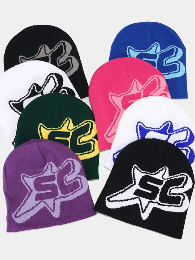 AliExpress JIMIHISI Fashion Letter Y2K Skiing Hat Warm Beanies for Women Men Hip Hop Knitted Cap Bonet Accessories Autumn Winter Outdoor Cycling Cap
