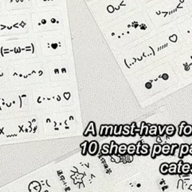 Steve Random 2pcs Cute PET Transparent Emoticon Stickers Journal Decorative Stickers