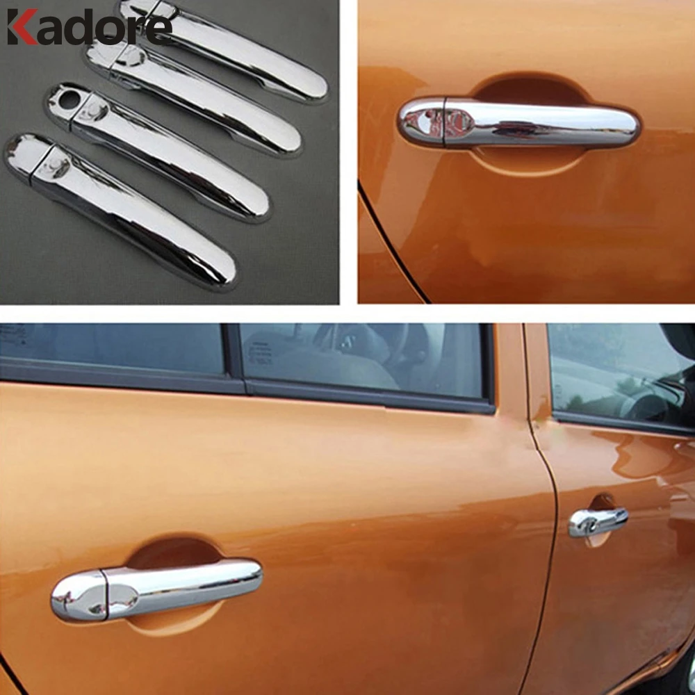 For Nissan Versa Tiida Latio Cube Juke 2011 2012 2013 2014 2015 Chrome Car Side Door Handle Cover Trim Molding Accessories