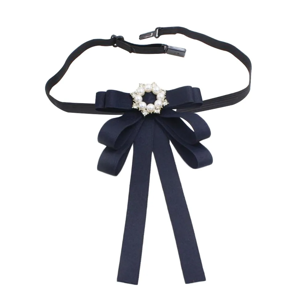 

Fashion Alloy Bow Tie Jewelry Accessories Neck Decoration Bowknot Brooches Rhinestone Necktie for Student