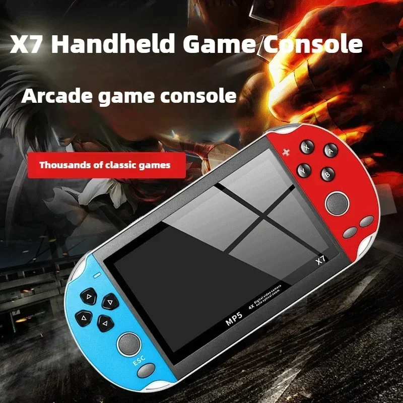 X7 Retro Handheld Game Console 4.3 Inch HD Screen Output Built-in 10000+ Games Portable Audio Video Game Player for Play