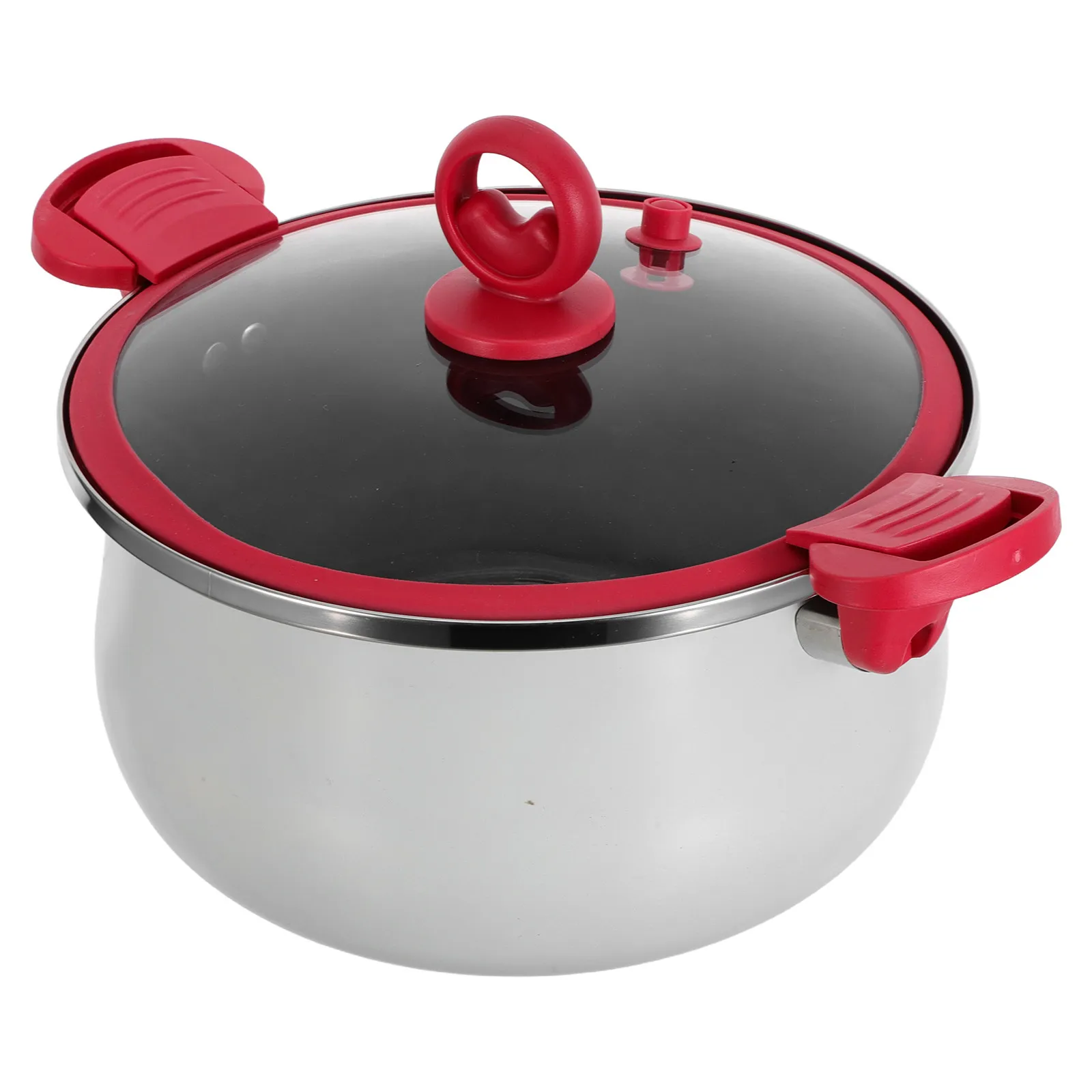 

5L Micropressure Cooking Pot Double Handle Stovetop Pressure Soup Pot for Gas Induction Stewing and Healthy Meal Preparation