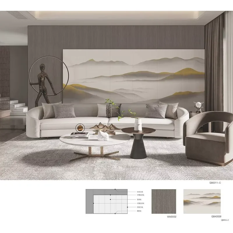 WPC Acoustic Wall Panel Soundproof Waterproof Customizable Color Modern Design for Indoor Use in Living Room Office Bedroom