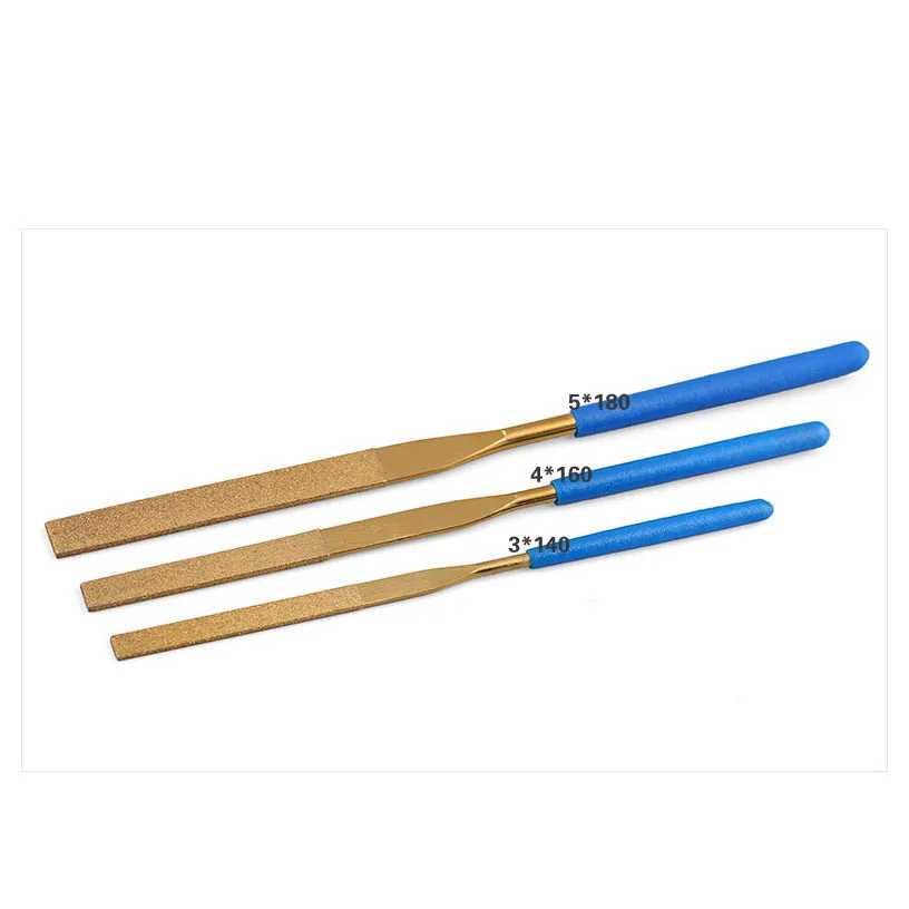 Diamond Coated Hand File Triangle Flat Knife Style 1-5Pcs 3x140 4x160 5x180mm For Stone Glass Metal Carving Craft Work Polishing