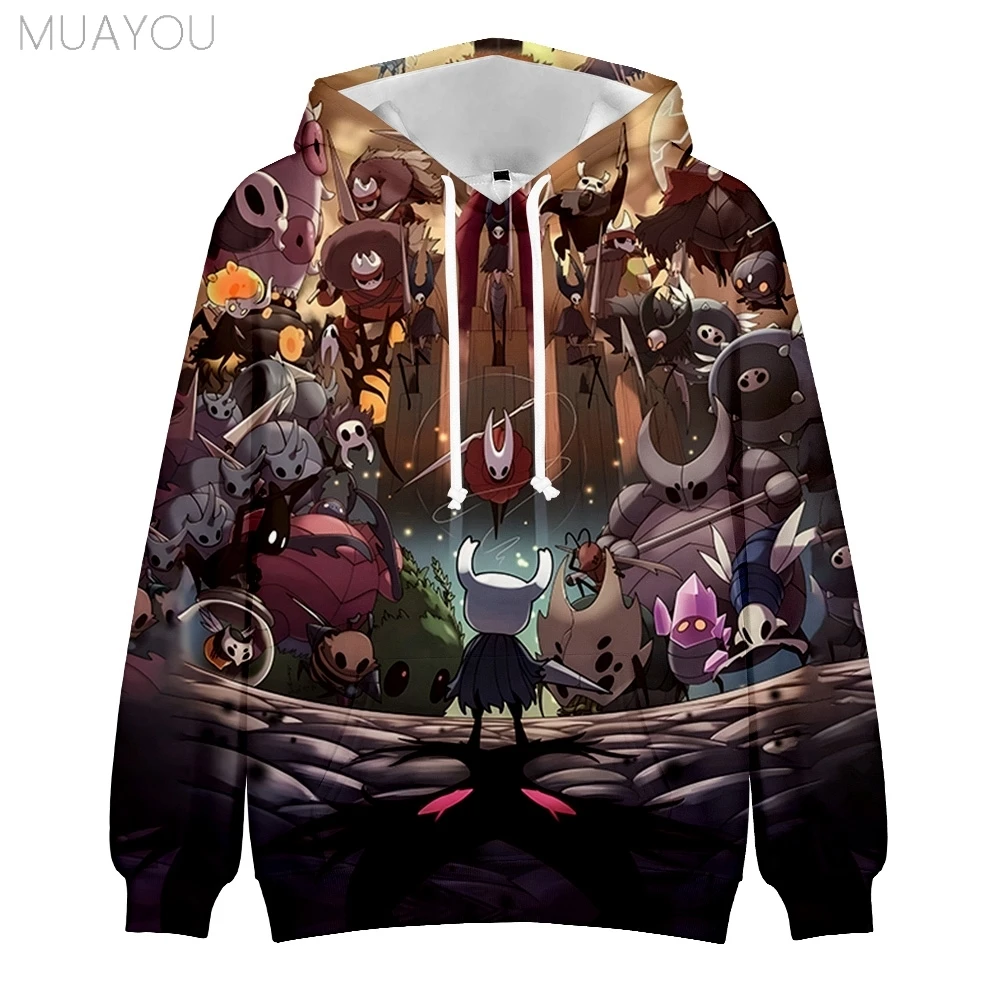

Толстовки Hollow Knight Silksong, мужская толстовка, женская одежда с 3D принтом, весна-осень, толстовка с капюшоном Hollow Knight для отдыха
