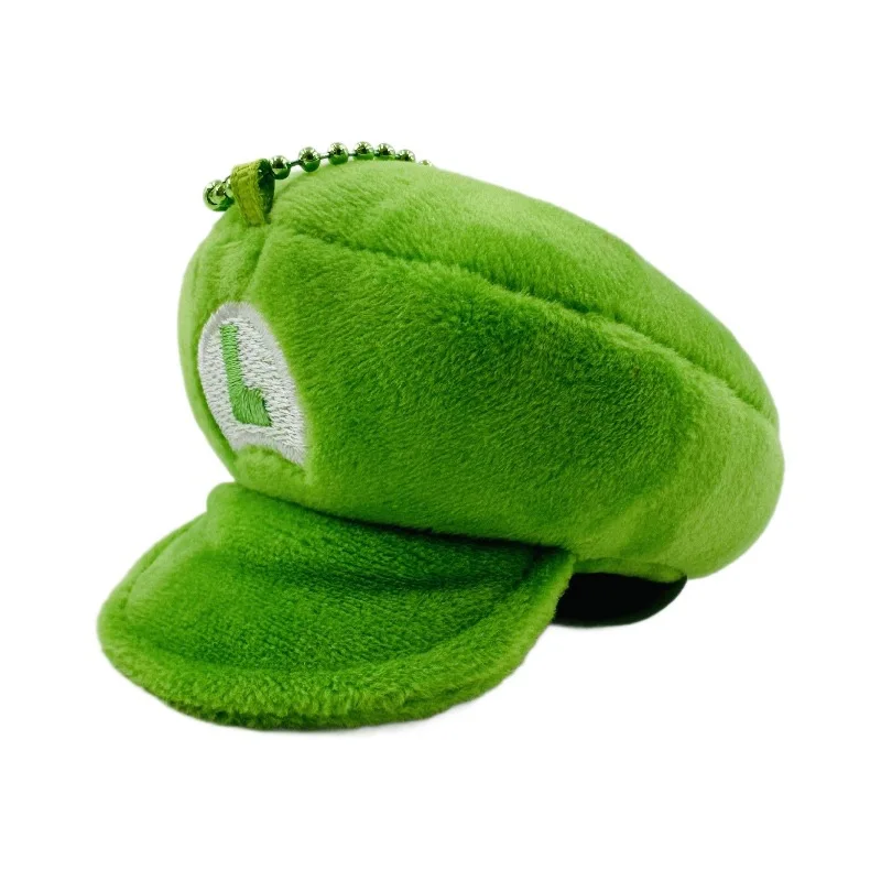 애니메이션 게임 슈퍼 마리오 루이지 모자 키 체인 패션 귀여운 열쇠 고리 Samll 인형 소년과 소녀를위한 생일 선물 Keyholder 장식품