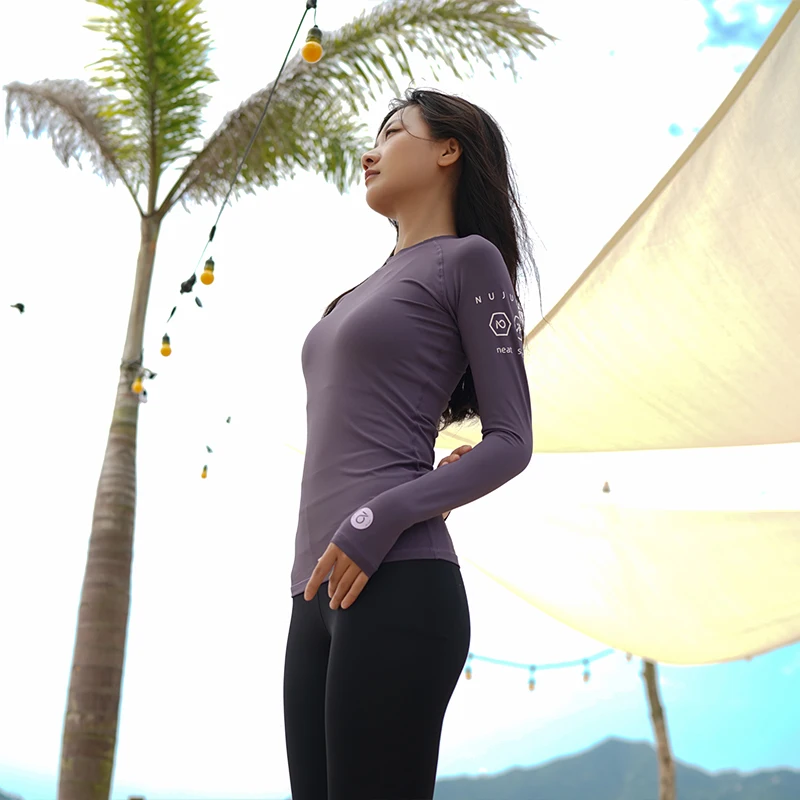 Nu-June New Women's Rashguard Top Pants Set Long Sleeve Surfing Swimsuit Snorkeling Sunscreen Rash Guard Diving Swimming Suit