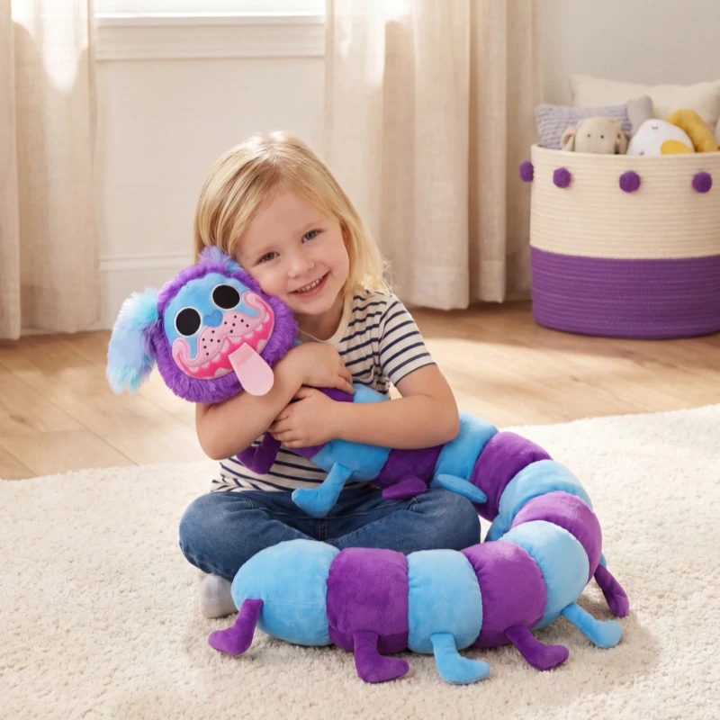Grande peluche Caterpillar de 80 cm, jouet en peluche doux, adorable poupée longue en forme de ver pour garçons et filles, cadeau d'anniversaire, décoration de la maison, objet de collection