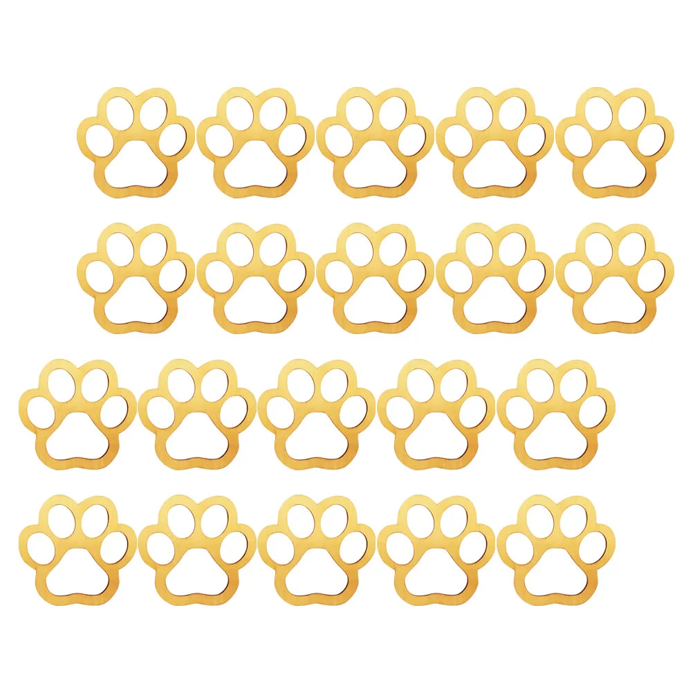 30Pcs Unfinished Dog Paw Shaped Wood Cutouts Wood Craft DIY Gift Tags for Pet Party