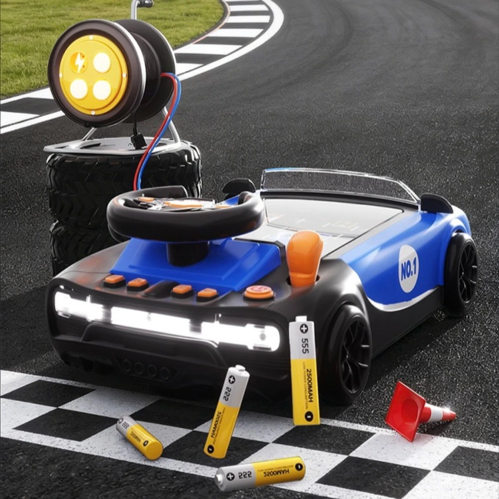 New Racing Car Adventure Driving Simulation Toy, Tabletop Steering Wheel Obstacle Avoidance Game Console Birthday Gift view 5