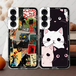 Case For Samsung Galaxy S25 S24 S20 S21 FE S22 S23 Ultra A13 A32 A33 A50 A52 A53 A73 A54 A14 Soft Cover Cute Cat