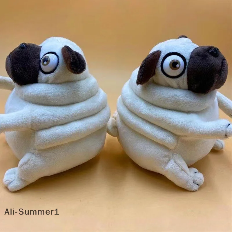 【E】Kawaii Plüschtiere 10/14CM Hässlicher und süßer Sandhund sitzender Mops Hundespielzeug Stoffpuppen für Kinder Kinder Geburtstagsgeschenk