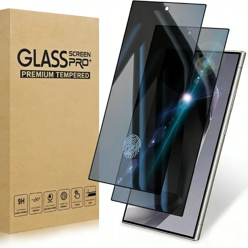 

2Pack Fingerprint Unlock Anti-Spy Tempered Glass For Samsung Galaxy S26 Ultra S25FE S24 S23 Plus Easy Installat Screen Protector