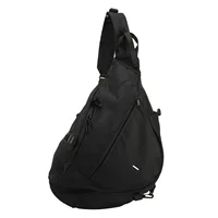 Bolso grande negro con eslinga, mochila impermeable con eslinga, tela Oxford, bolso de pecho para deportes al aire libre para hombres y mujeres, mochila grande con eslinga negra