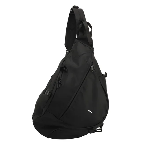 Bolso grande negro con eslinga, mochila impermeable con eslinga, tela Oxford, bolso de pecho para deportes al aire libre para hombres y mujeres, mochila grande con eslinga negra
