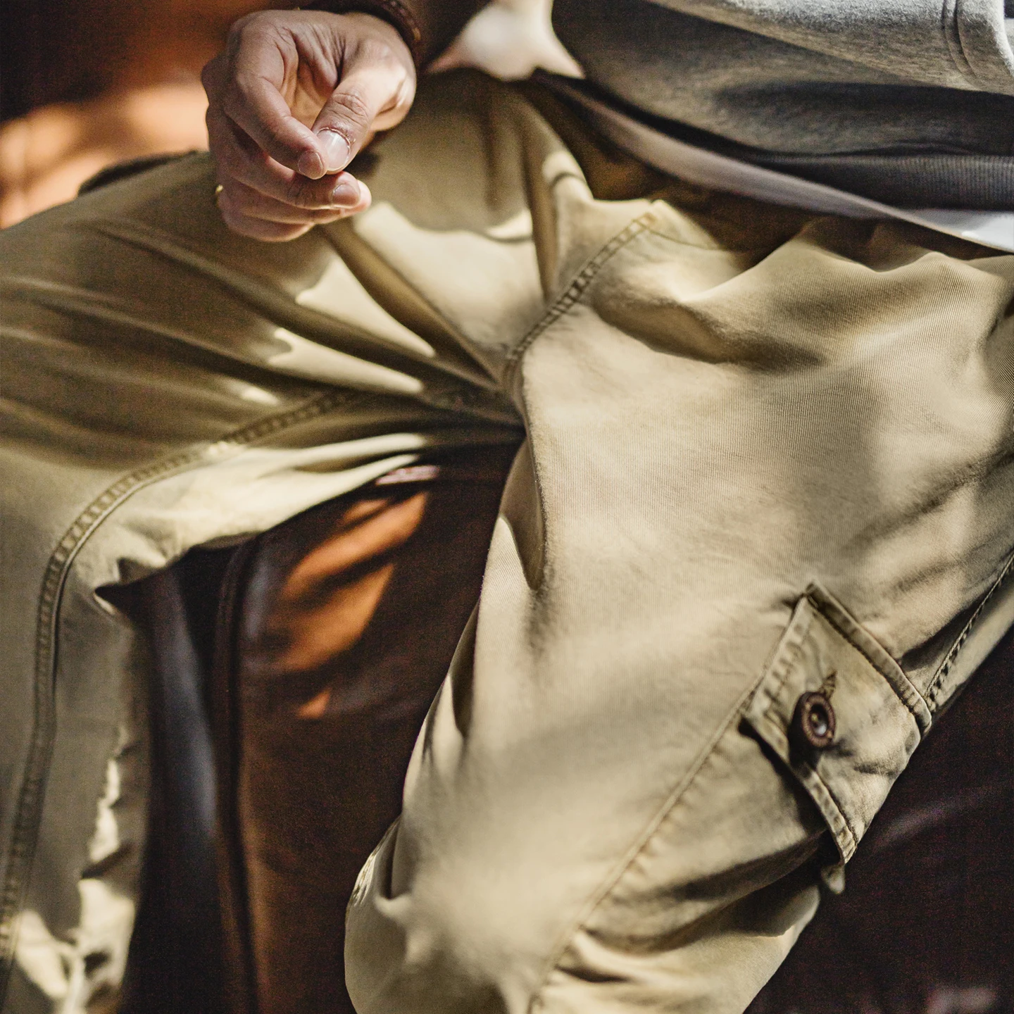 

Maden Retro Cotton Men's M51 Khaki Trousers Straight-Leg Multi-Pocket Casual Pants Washed Aged Long Pants for Autumn Streetwear