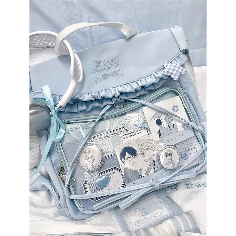 HAEX-Mochilas Lolita para Mulher, Subcultura Bolsas Ita com Babados para Raparigas, Estudantes Kawaii, Individualidade DIY Bolso, Moda, Novo Design