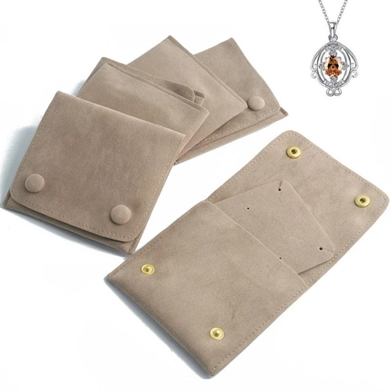N7MF Jewelery Bag Fabric Jewelry with Button Gift Packaging Bags