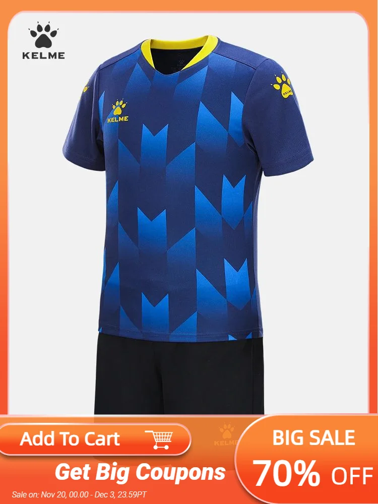 

KELME Детские футбольные майки на заказ, футбольные майки вратаря Team Suis, тренировочные дышащие футбольные майки с короткими рукавами для мальчиков 8251ZB3003