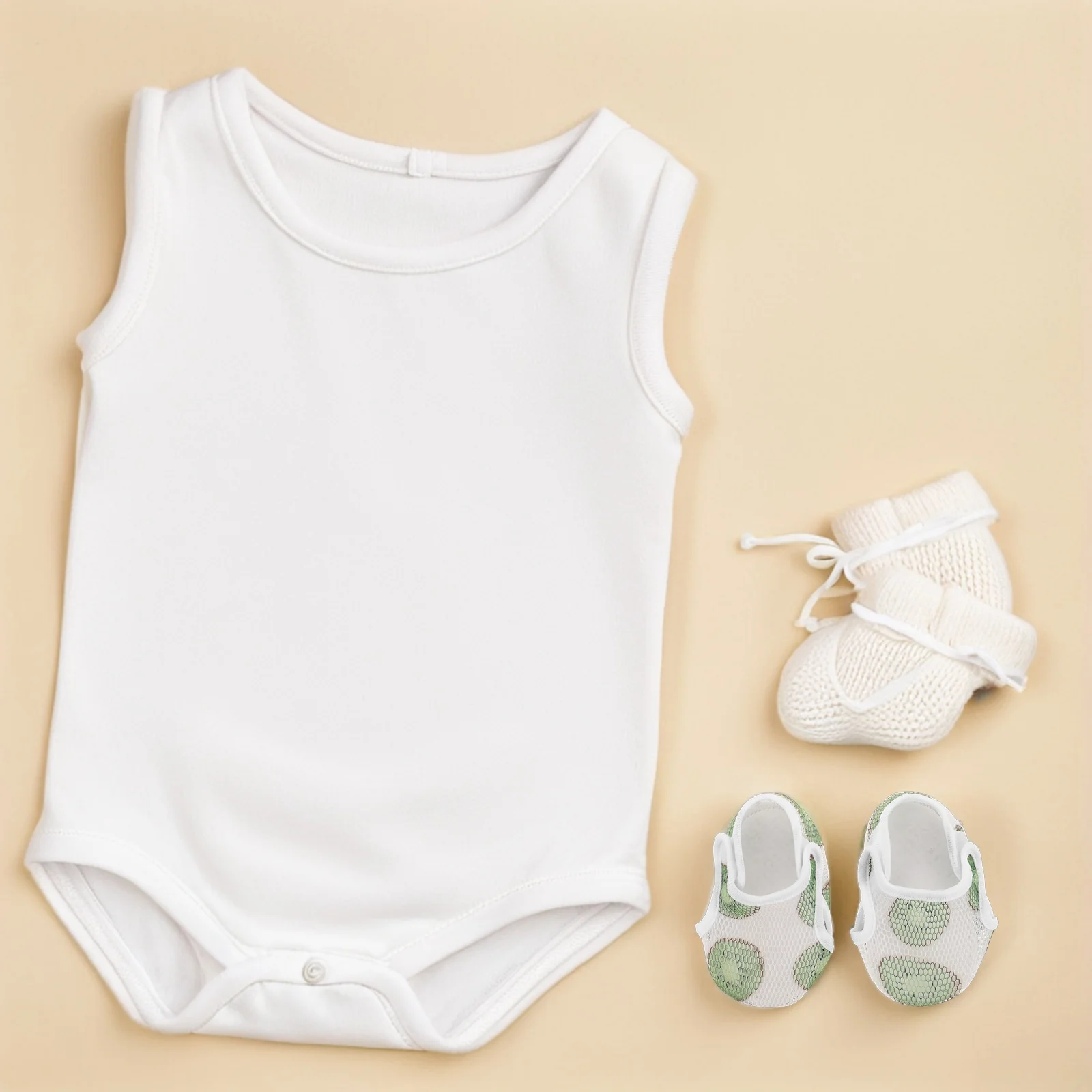 

6pcs 1 Pair Summer Baby Walking Shoes Breathable Mesh Barefoot Soft Sole Anti Slip Infant Floor Shoes 0-6 Months Indoor S Size