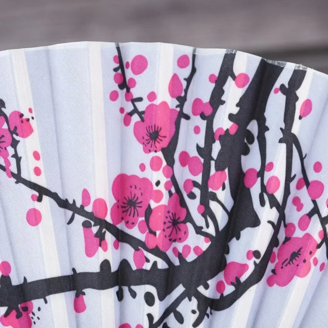 Cherry Blossom Fans Asian Wedding Favor Gift Party Reception Delicate Folding Japanese Style Fan Summer Decoration Bamboo 21cm