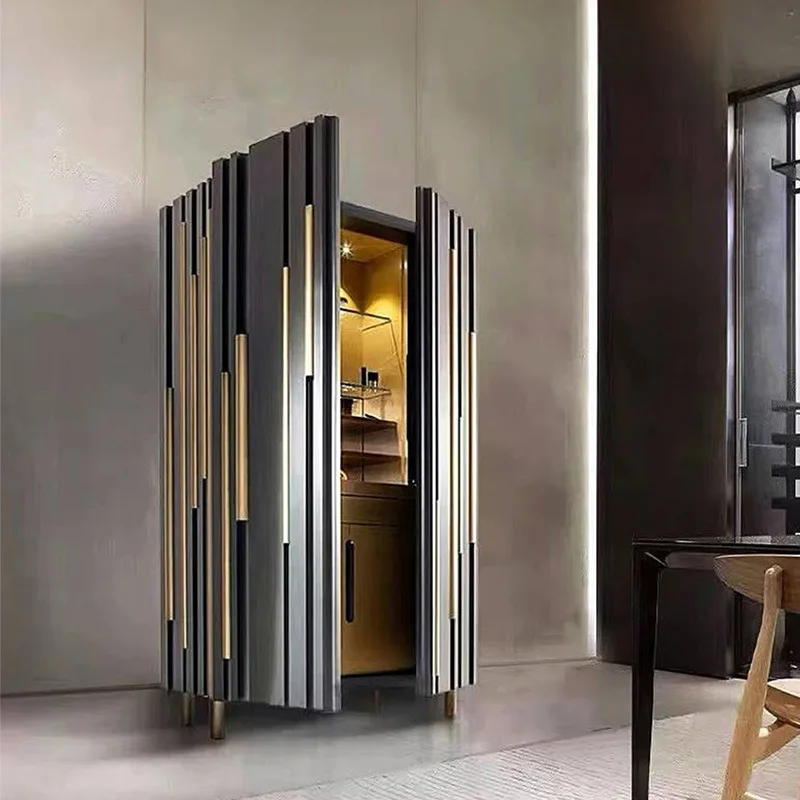 cabinet, living room against the wall, high-end dining side cabinet, luxury house, high-end home art glass display cabinet