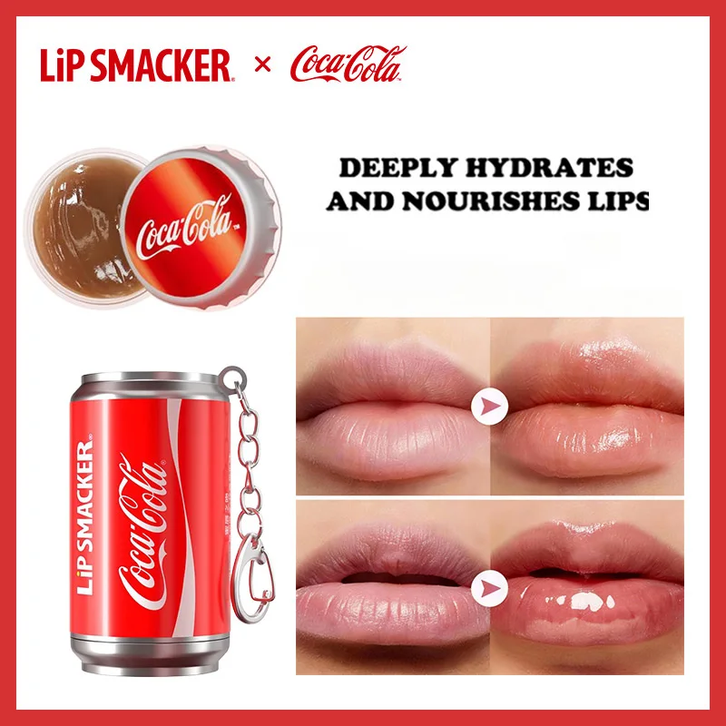 

Набор бальзамов для губ LiP Smacker X Coca-Cola с фруктовым вкусом: увлажняющий и питательный набор помад для ухода за потрескавшимися губами, длительное увлажнение
