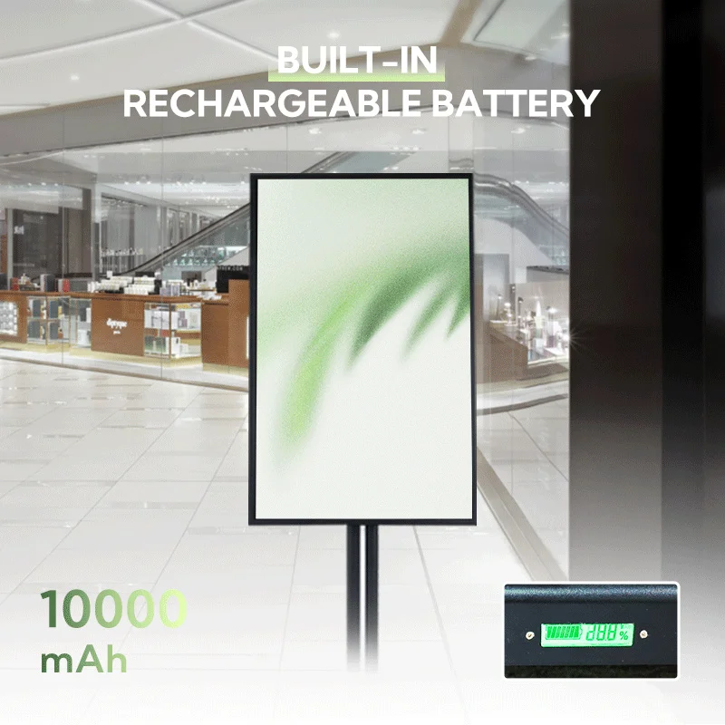 custom.COSUN Battery LCD Advertising Display Screen Poster Display Stretched Bar Shopping Mall Indoor