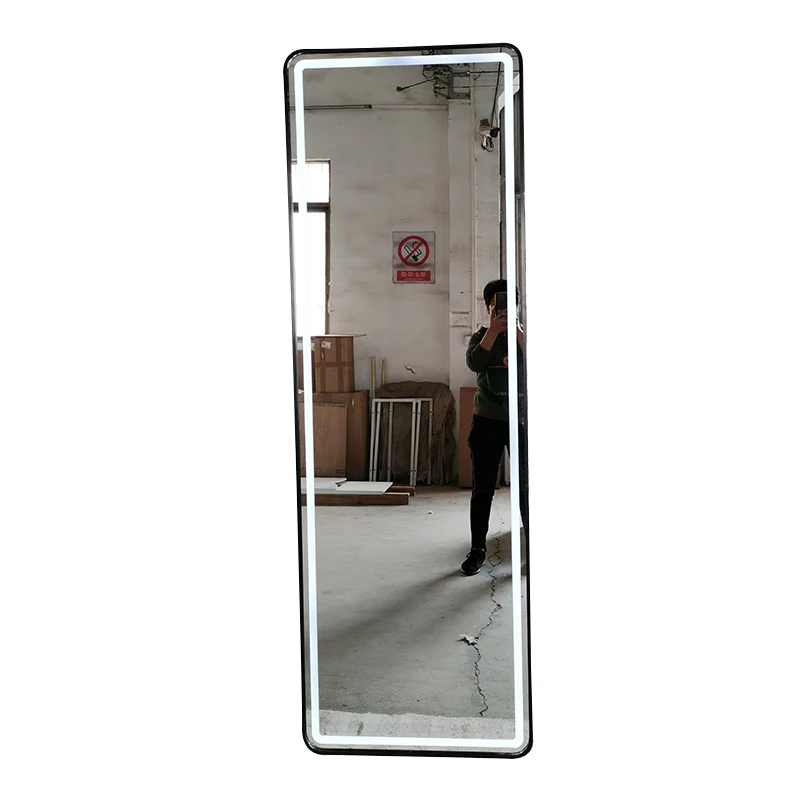 LED Black Wall Mirror Station Used  Total Station For Sale Lighted Salon Stations