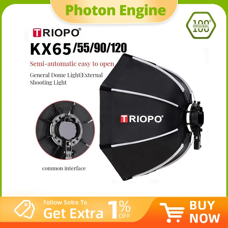 

TRIOPO KX 65cm 90cm Softbox Octagon Umbrella Light Box For Godox AD200 V1 Speedlite Flash Light Photography Studio Accessories