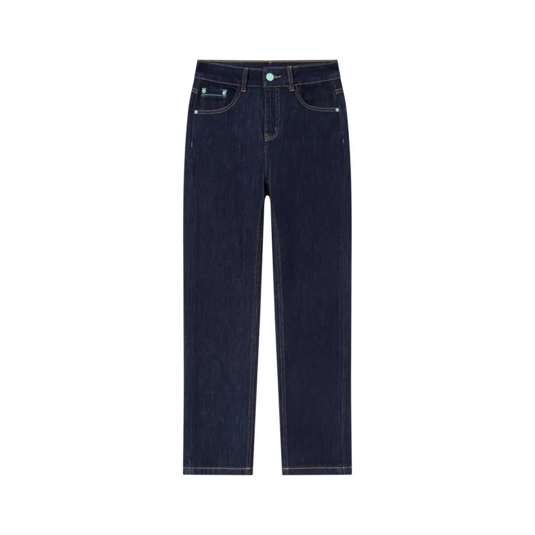 

Синие джинсы узкого кроя с высокой талией. Элегантные и универсальные, цветные женские джинсы. Новое поступление осени 2025 года.