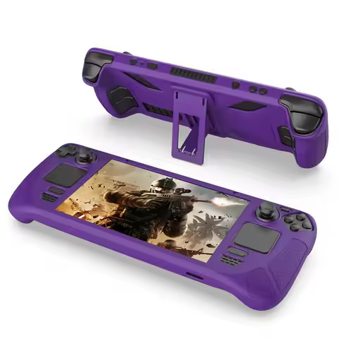 Silicone Game Console Full Cover Anti Slip Soft Shell Protective Case Cover with Bracket Replacement Accessories for Steam Deck