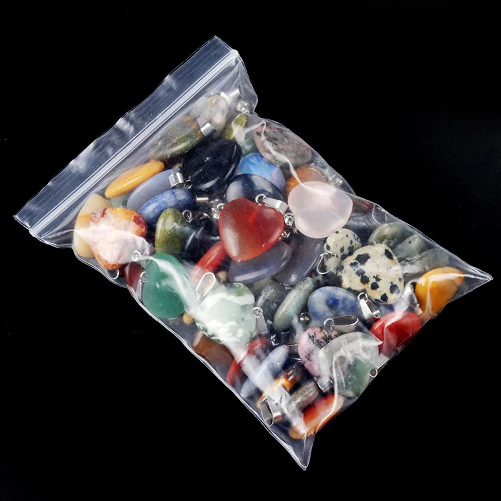 12 Stück/Packung, 16 mm, exquisiter herzförmiger Edelstein-Anhänger, natürlicher Kristall-Achat, Charms für Schmuckherstellung, DIY-Halsketten-Zubehör – Detail 8