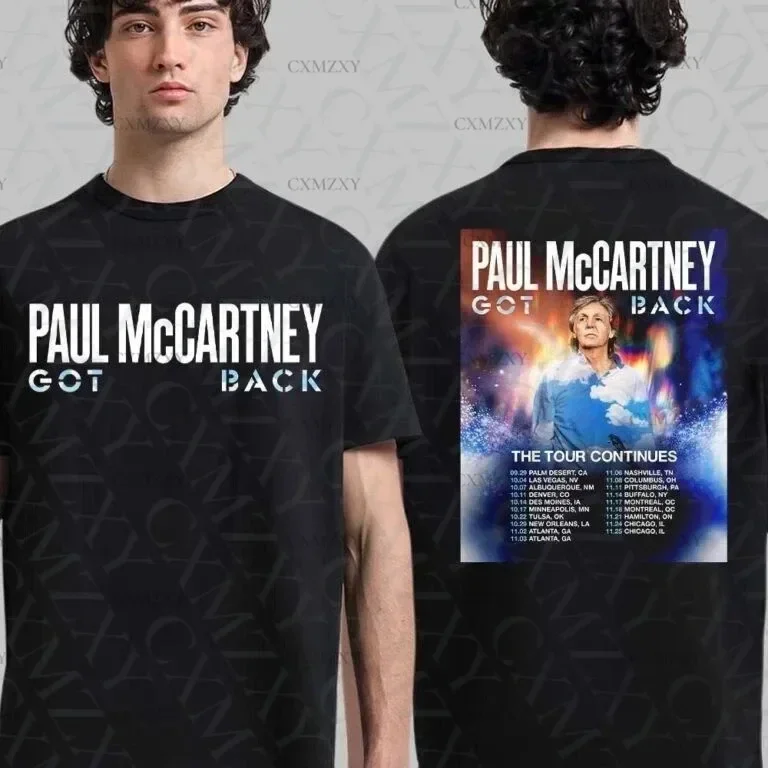 

Paul McCartney Got Back Tour 2025 North America Two Sided 100% Cotton T-Shirt