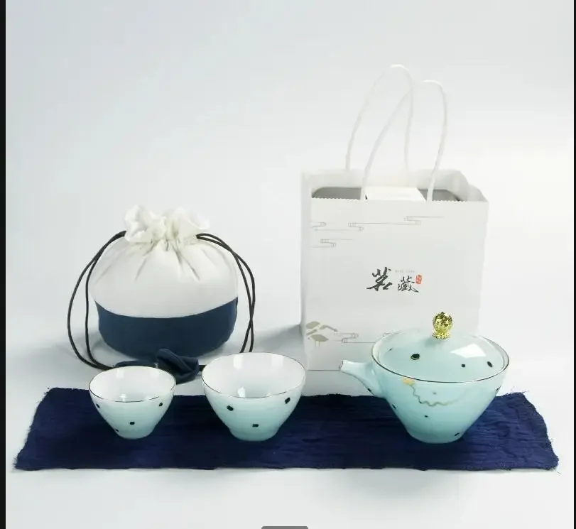 

Ceramic Kung Fu Tea Set Portable Travel Tea Set Tea Making Tools Accessories Teapot Teacup Afternoon Tea Teaware Sets Gift Box