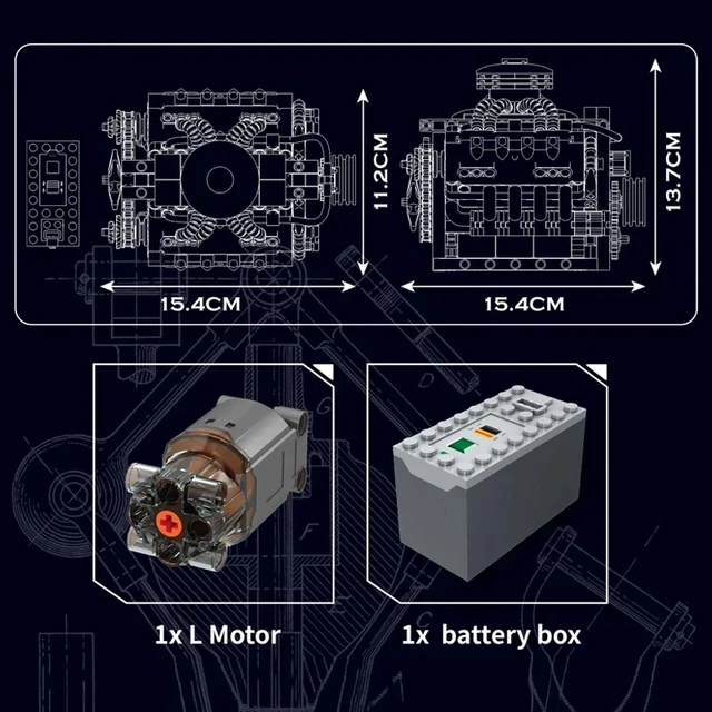 MOULD KING Technology 10171 Supercar V8 Engine Model Building Block kits MOC Assembly puzzle Brick Toys for kid Christmas Gifts