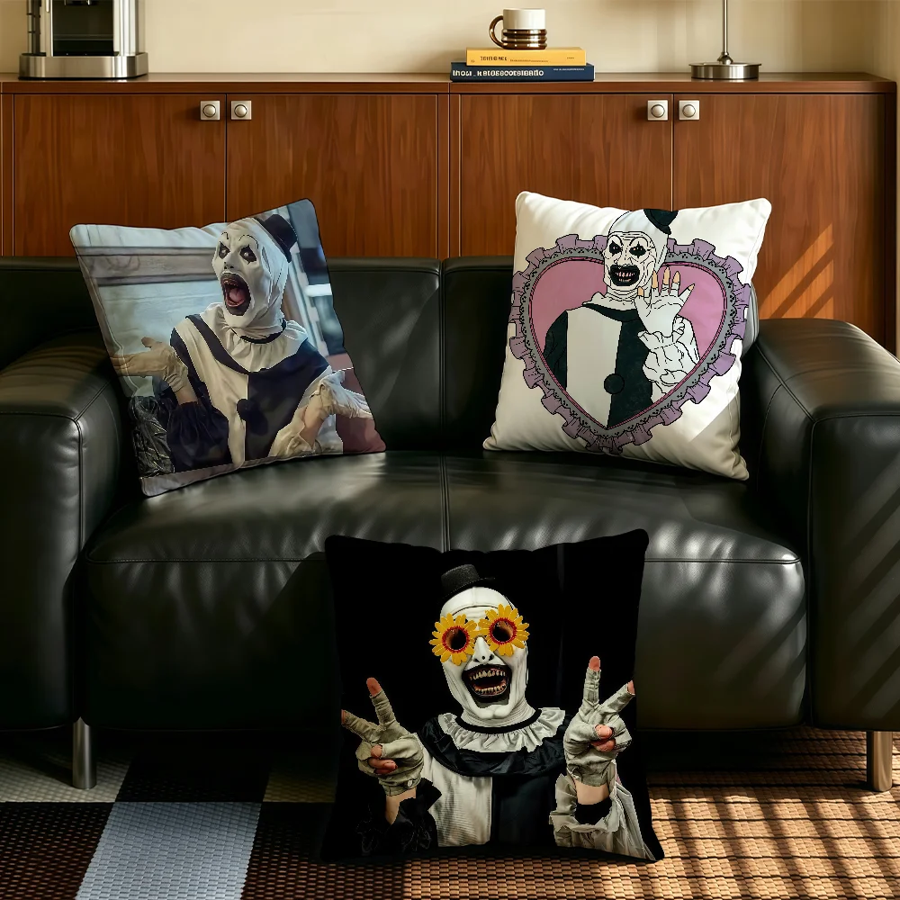 Horror movie T-Terrifier cushion cover Comfortable Decorative For Bedroom Living room Dormitory Picnic and Holiday Decoration