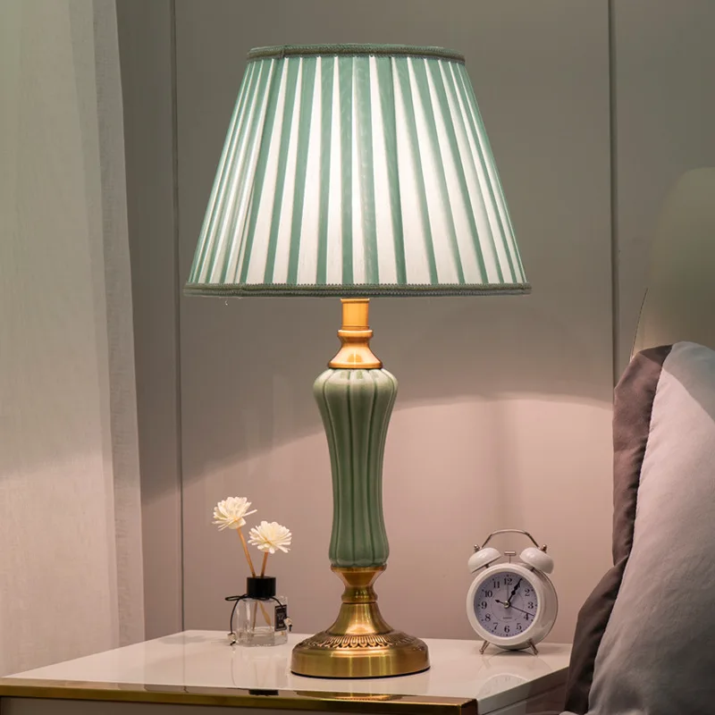 Minimalist American Nordic Ceramic Dimmable LED Table Lamp Bedside Living Room Bedroom Home Decor Novelty Light Indoor Use