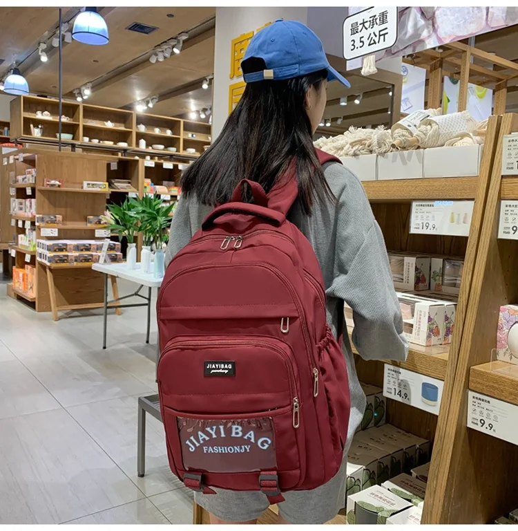 Female 2022 new fashion Korean version of the trend transparent letters backpack leisure simple college style schoolbag